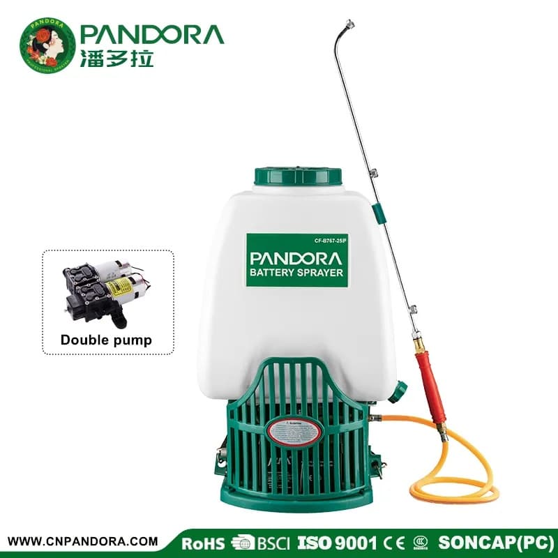 20L 25L Agriculture Knapsack Double Pump Electric Sprayer — CF-B767-P